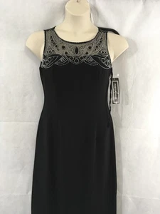 Neu mit Etikett Positive Attitude Damen marineblau Perlen schick Maxikleid/Kleid Größe 8 - Bild 1 von 11