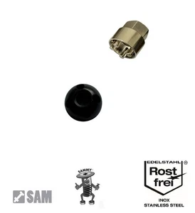 4-Loch SCHWARZE Antidiebstahlmuttern Anti-Diebstahl Muttern Edelstahl SCHWARZ - Bild 1 von 10