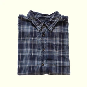 FLANNEL VTG 90s BASIC EDITIONS BUTTON CASUAL DISTRESSED FADED PLAID SHIRT SZ XL - Picture 1 of 6