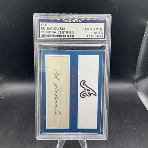 Ed Sadowski Cut Auto Custom Braves Card PSA DNA Authentic Signed - Picture 1 of 2