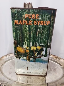 Lapier Bros. West Chazy NY reiner Ahornsirup verrostet eine Gallone leerer Krug - Bild 1 von 11
