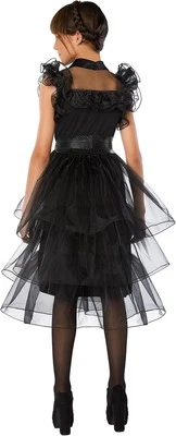 Disfraz Cosplay Addams Familia Miércoles Fiesta Niñas Negro Tul Talla S Foto 1 de 4