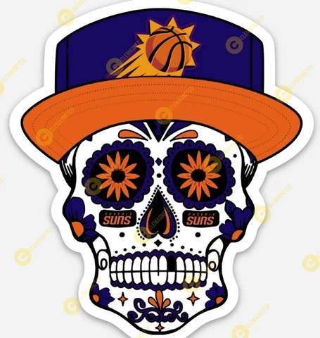 Phoenix Suns Sugar Skull MAGNET - Retro NBA Arizona Booker Paul Cover