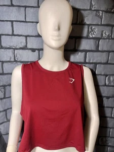 Gr. XL Gymshark leichtes rotes Crop Top Singlet Tank Top - Bild 1 von 8