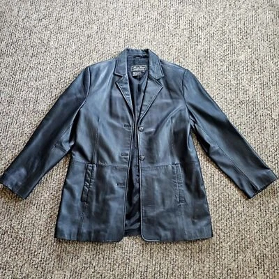 Abrigo Terry Lewis Classic Luxuries negro 100 % cuero talla mediana Foto 1 de 4