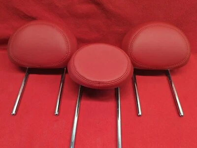 Fiat 500x 2016 fácil cuero rojo trasero izquierdo/derecho/centro reposacabezas conjunto Foto 1 de 4