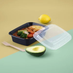 Heavy Duty Takeaway Food Containers with Clear Lids – Rectangular or Round - Picture 1 of 17