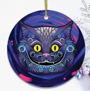Adorno plano de gato de Cheshire Alicia en el país de las maravillas hecho en EE. UU. para colgar todo el año - Imagen 1 de 1
