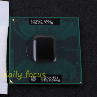 For Intel Core Duo T2050 1.6GHz LF80539GE0252M 533MHz Socket M Laptop CPU - Image 1 of 2