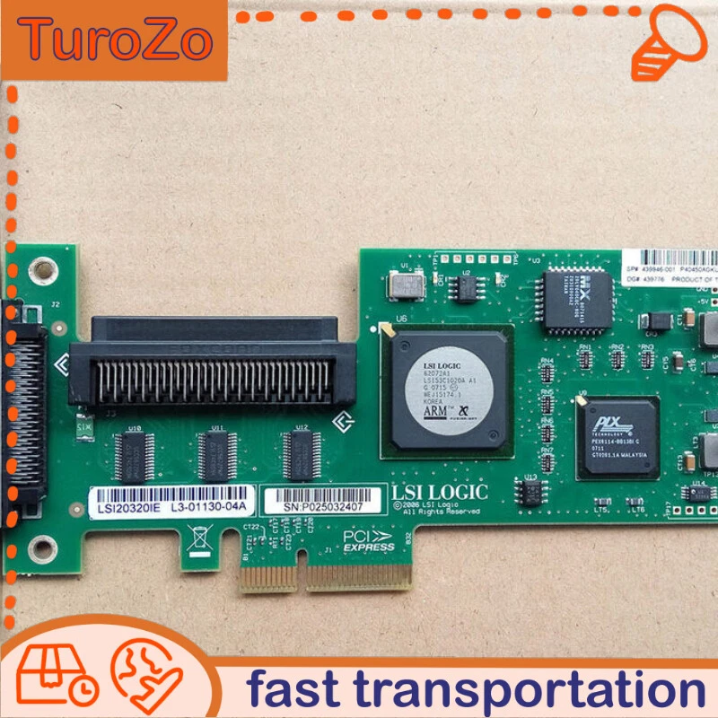 LSI Logic SCSI LVD/SE Controller PCI Express x4 439946-001 LSI20320IE Tested - Image 1 of 4