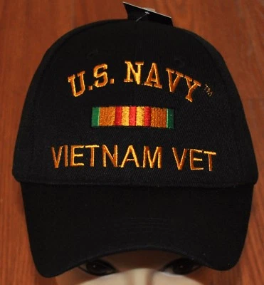 New Black US Navy Vietnam Veteran Hat Baseball Ball Cap Military - Image 1 of 2