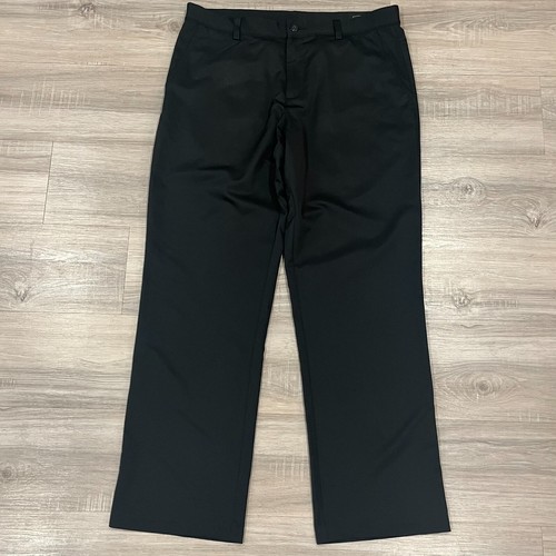 Pantalone Adidas Uomo Taglia 34X32 Nero Climalite Golf Chino Gamba Dritta Tasche