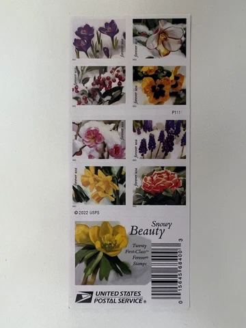Mint US Snowy Beauty Booklet Pane of 20 Forever Stamp Cover
