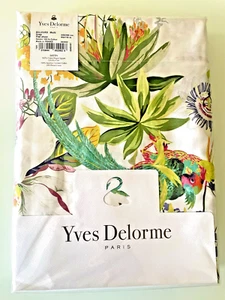 Yves Delorme AILLEURS Multi Queen Flat Sheet New satin cotton France floral - Picture 1 of 4