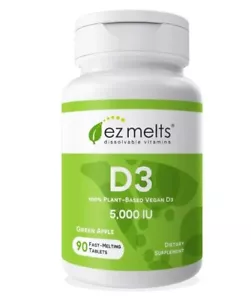 EZ Melts Vegan Vitamin D3 Fast Dissolve Tablets- 5000 IU- 90 Ct - Picture 1 of 4
