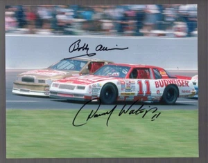 BOBBY ALLISON+DARRELL WALTRIP HAND SIGNED 8x10 COLOR PHOTO+COA    SIGNED BY BOTH - Picture 1 of 1