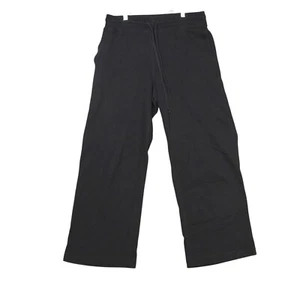 KOTN Straight Leg Sweatpants Womens Large Black Petite Wide Leg 100% Cotton - Picture 1 of 12