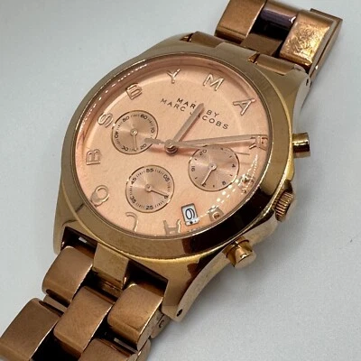 Reloj de Cuarzo Marc Jacobs MBM3107 Mujer Oro Rosa Acero Día Fecha Batería Nueva 6" Foto 1 de 4