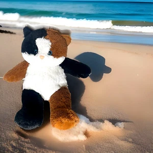 Vintage Bear Factory Calico Cat Plush Stuffed Animal Toy 2001 Tri-Color 17" Tall - Picture 1 of 10