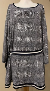 MICHAEL KORS Womens Navy Blue & White Blouse Shirt Top - Sz 3X - Picture 1 of 6