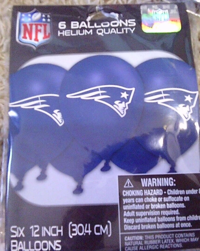 1 NUEVO Pack F 6 NFL NEW ENGLAND PATRIOTS FOOTBALL Fiesta Helio Globos 12" Foto 1 de 1
