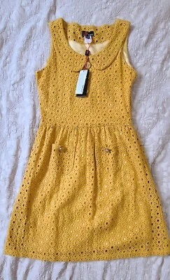 NWT Yumi BEAUTIFUL UNIQUE Mustard Dress size 6 Regular100% cotton with liner - Image 1 of 4
