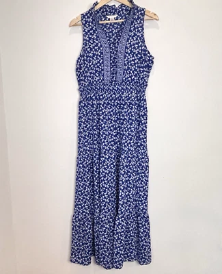 London Times Dainty Floral Tiered Maxi Dress Size 10 Preppy Beach C147 - Image 1 of 4