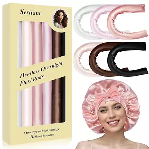 Heatless Curls Overnight Rods - 6 Pcs No-Heat Blowout Hair Curler Set, Hair Roll - Picture 1 of 12