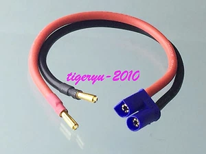 4mm Banana Bullet Plug to EC5 Male 10AWG 25CM charge cable for lipo NiMh NiCd - Picture 1 of 7