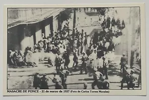 Postcard Tarjeta Postal Osvaldo Garcia Masacre De Ponce Foto Torres Puerto Rico - Picture 1 of 2