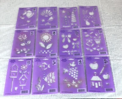 Vintage Simply Stencils by Plaid Angels School Flowers Home Garden Sea Lot of 12 - Image 1 of 4
