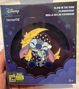 Disney Loungefly STITCH (Glow) Enamel Pin - SDCC 2024 LE 600 Con Sticker! - Picture 1 of 1