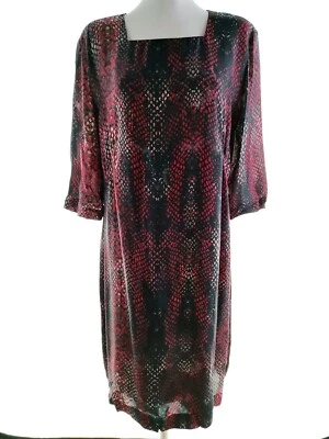 Hugo Boss  T. 42 Colorido Midi Vestido recto Seda 100% Manga 3/4 - Imagen 1 de 4