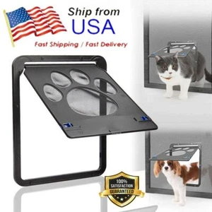 Pet Cat Dog Lockable Flap Door Magnetic Lock Door Gate Frame for Screen Window - Picture 1 of 12