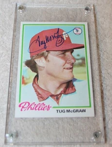 1978 Tug McGraw, Signed Topps #446, Philadelphia Phillies Baseball Card - Picture 1 of 2