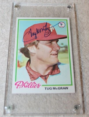 1978 Tug McGraw, Signed Topps #446, Philadelphia Phillies Baseball Card - Image 1 of 2
