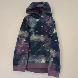 Nike Hoodie Girls Small Tie Dyed Pocket Active wear Casual Streetwear - Picture 1 of 7