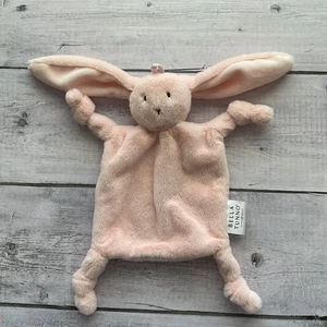 Bella Tunno Pink Bunny Rabbit Lovey Square Plush Baby Security Blanket Knot Arms - Picture 1 of 9