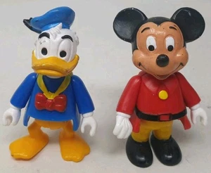 Vintage 1984 Walt Disney Bullyland Germany Mickey Mouse Donald Duck 3" Figures - Picture 1 of 4