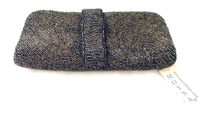 MOYNA 充满活力的棕色串珠手拿包/钱包 手工制作 '印度制造" 全新 — 第 1/4 张图片