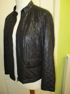 BETTY BARCLAY BLACK FAUX LEATHER JACKET FITS A UK SIZE 12-14 EUR 42  LIGHTWEIGHT - Picture 1 of 4
