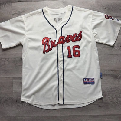 Camiseta deportiva vintage blanca majestuosa MLB Atlanta Braves Brian McCann 16 talla 52 2XL Foto 1 de 4