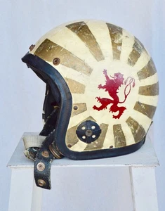 Rare! 1950's 1960's Bell 500-TX? Mchal? motorcycle helmet 7 1/8 - 7 1/4 Med. - Picture 1 of 13