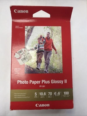 Genuine Canon Photo Paper Plus Glossy II 4x6 PP-301, 100 Sheets - Brand New! - Image 1 of 4
