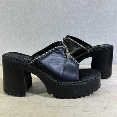 Sandalia Y2K Skechers Gruesa Negra 8 Plataforma Toboganes De Colección Años 90 Bratz Grunge Gótico Foto 1 de 4