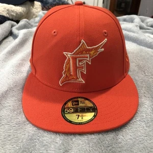 Orange Florida Marlins 1997 World Series Orange Patch MLB New Era 59FIFTY FITTED - Picture 1 of 10