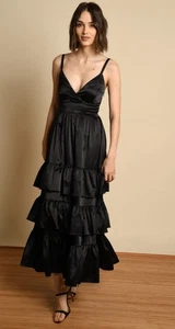 Maxi vestido para mujer Hutch Livia con volantes en capas con cierre de cremallera talla 0  - Imagen 1 de 16