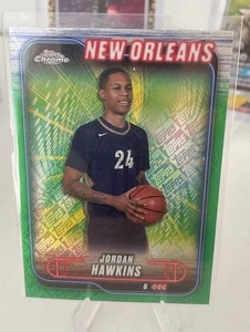 2024-25 Topps Chrome Green-Topps Logo #200 Jordan Hawkins-Pelicans - Picture 1 of 3