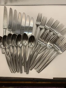 Oneida CAMLYNN CLEO Servizio Posate Acciaio Inox Smerigliato per 6 Forchette Coltello Cucchiaio - Foto 1 di 2