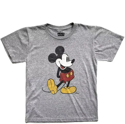 Disney Mickey Mouse T-shirt Boy's Short Sleeve  Crew Neck Pullover Gray Size S - Image 1 of 4